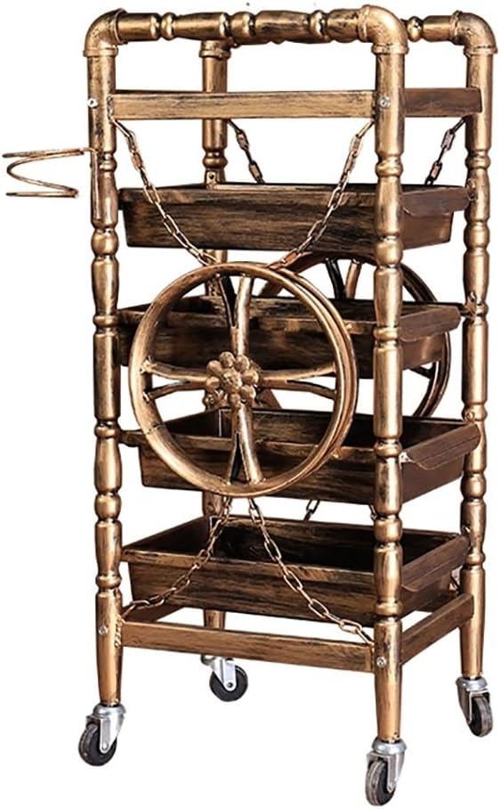 4 Drawers Salon Trolley Hairdresser Multifunctional Trolley Hair Salon Storage Tray Barber Beauty Spa Rolling Storage Cart Golden