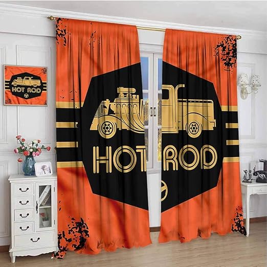 Amazon Com Hengshu Retro Soundproof Curtains For Bedroom Grunge