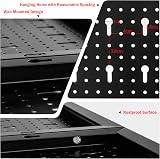 TANGZON Pegboard Wall Organizer Kit 3 Pegboards Black Red Hardware Rack view 3
