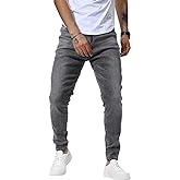 Woenzaia Mens Jeans Slim Fit Skinny Denim Stretch Tapered Jean Pants