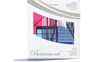 Beaumont Musical Polishing & Cleaning Patterned Neon Arcade Instruments Trumpet Clarinet Sax Flute Recycled Microfibre Cleaning Cloth Brass Silver 25 x 25cm (BFC-NA)