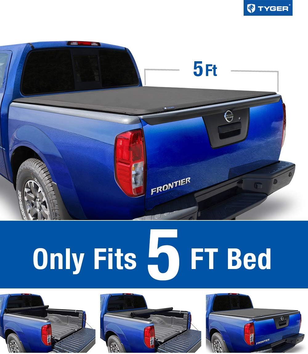 Amazon Com Tyger Auto T1 Soft Roll Up Truck Bed Tonneau Cover For 2005 2020 Nissan Frontier 2009 2012 Suzuki Equator Fleetside 5 Bed Tg Bc1n9034 Black Automotive
