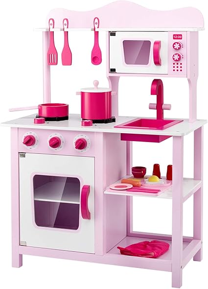 Amazon Com Lauraland Play Kitchen Wooden Little Chef Pretend