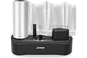 Air Pillow Machine for Fast Packaging: JZBRAIN 110V Air Cushion Machine Seals at 7.2-9.8FT/min Inflatable Bubble Packing Wrap for Small Business + 328FT Film Roll