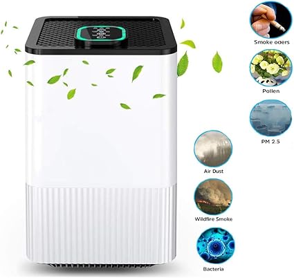 Wfzgz Luftreiniger Air Purifier Mit Hepa Filter Ohne Ozon Funktion Gegen Staub Pollen Tierhaare Geruch Bakterien Filtration Und Timer Funktion Fur Zuhause Und Wohnung Amazon De Kuche Haushalt