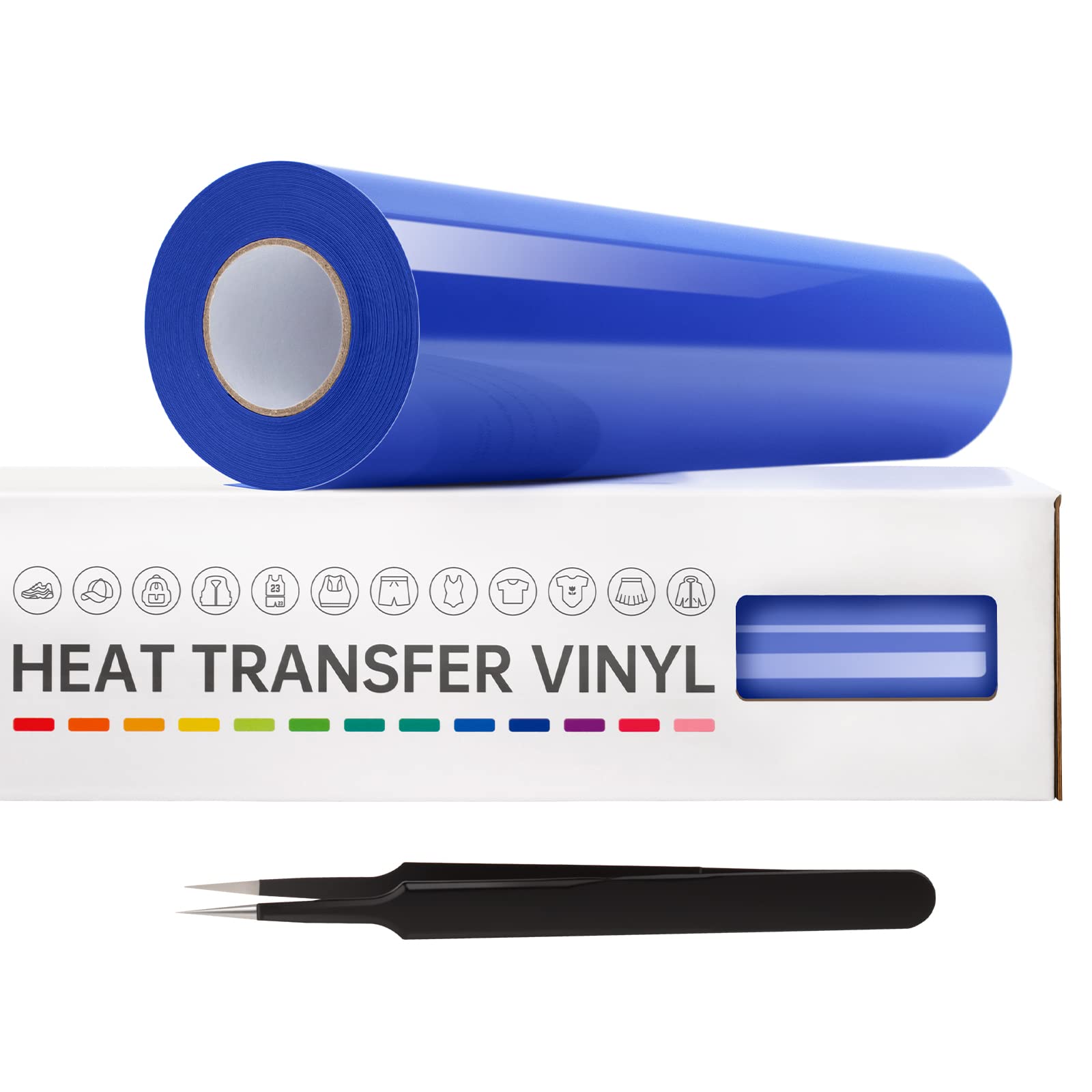 Photo 1 of VinylRus Heat Transfer Vinyl-12” x 20ft Royal Blue Iron on Vinyl Roll for Shirts, HTV Vinyl for Silhouette Cameo, Easy to Cut & Weed