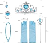 Vicloon Elsa Dress Up Accessories Set 7 Pcs Blue Crown Wand Gloves Earring view 2
