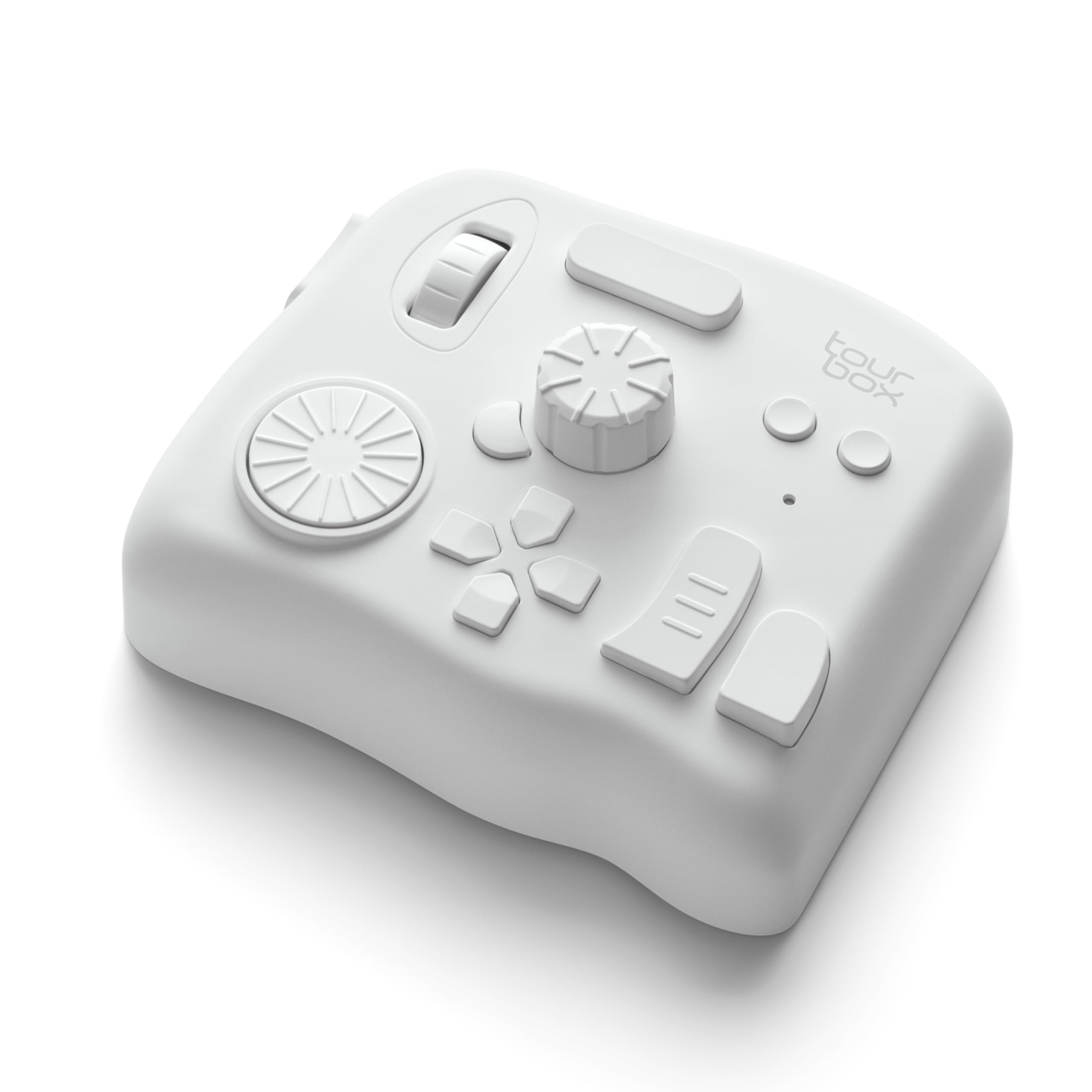 Photo 1 of TourBox Elite, Bluetooth Controller for Video Photo Editing Color Grading, Davinci Resolve Speed Editor, Photoshop Lightroom Premiere FCPX Illustrator After Effects Programmable Keyboard (White)