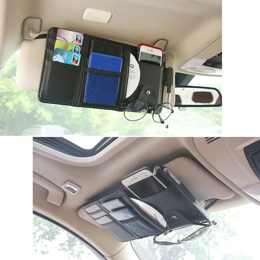 Amazon Anyausn サンバイザーポケット サンバイザーカバー 車用 パーキングチケット カード メガネ 小物入れ 多機能車載収納用 ブラック 家電 カメラ オンライン通販