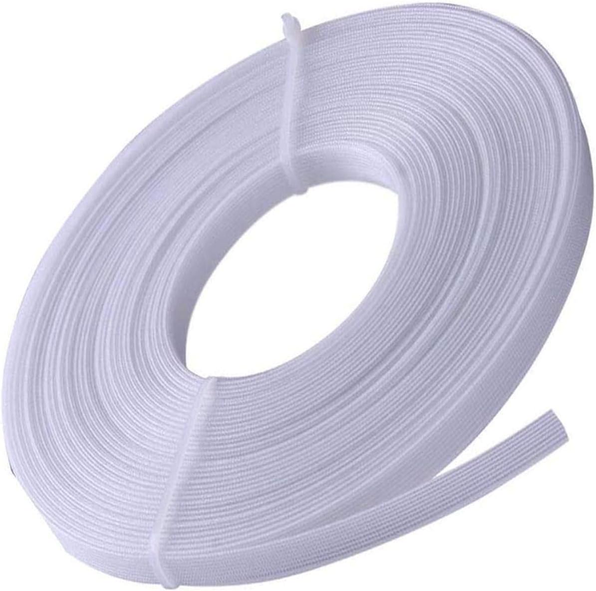 Teemico 50 Yards Polyester Boning for Sewing - Sew-Through Low Density Boning for Corsets, Nursing Caps, Bridal Gowns, (12mm Wide, White)