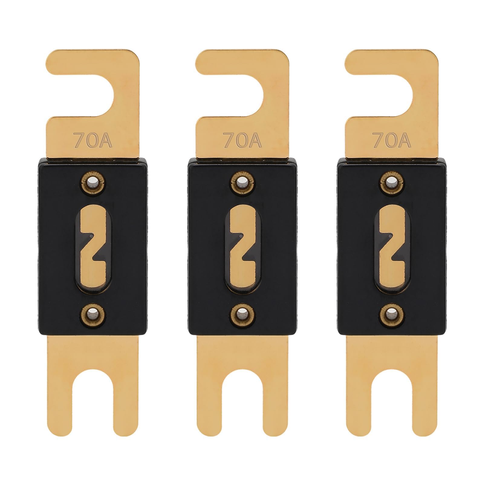 VEXUNGA ANL Fuse 70A Blade Fuses 70 Amp 32VDC 70Amp Gold for Car Audio Video System (Pack of 3Pcs)