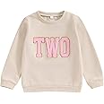 Lamuusaa Toddler Baby Girl Boy Birthday Outfit One/Two/Three/Four/Five/Six Embroidery Sweatshirt Shirts Birthday Gift