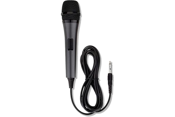 Singing Machine Wired Microphone for Karaoke, (Black) - Unidirectional Dynamic Vocal Microphone - Plug-in Microphone for Karaoke Machine, AMP, & Speaker - Mic for Singing, Public Speaking, & Parties