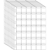 420 Pockets Coin Binders Pages - 1.14 inch Holders 10 pcs Loose-Leaf Sheets Acid-Free Collection Holders for Medallion Coin S