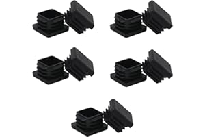 FiveEyes 1x1 1" Square Tubing Plastic Plug End Caps 10 Pack, 1"x1" 1 Inch Square Tube End Cap Plugs 1x1 Fence Post Pipe Cap Cover Tubing Insert Chair Glide Finishing Plug End Caps