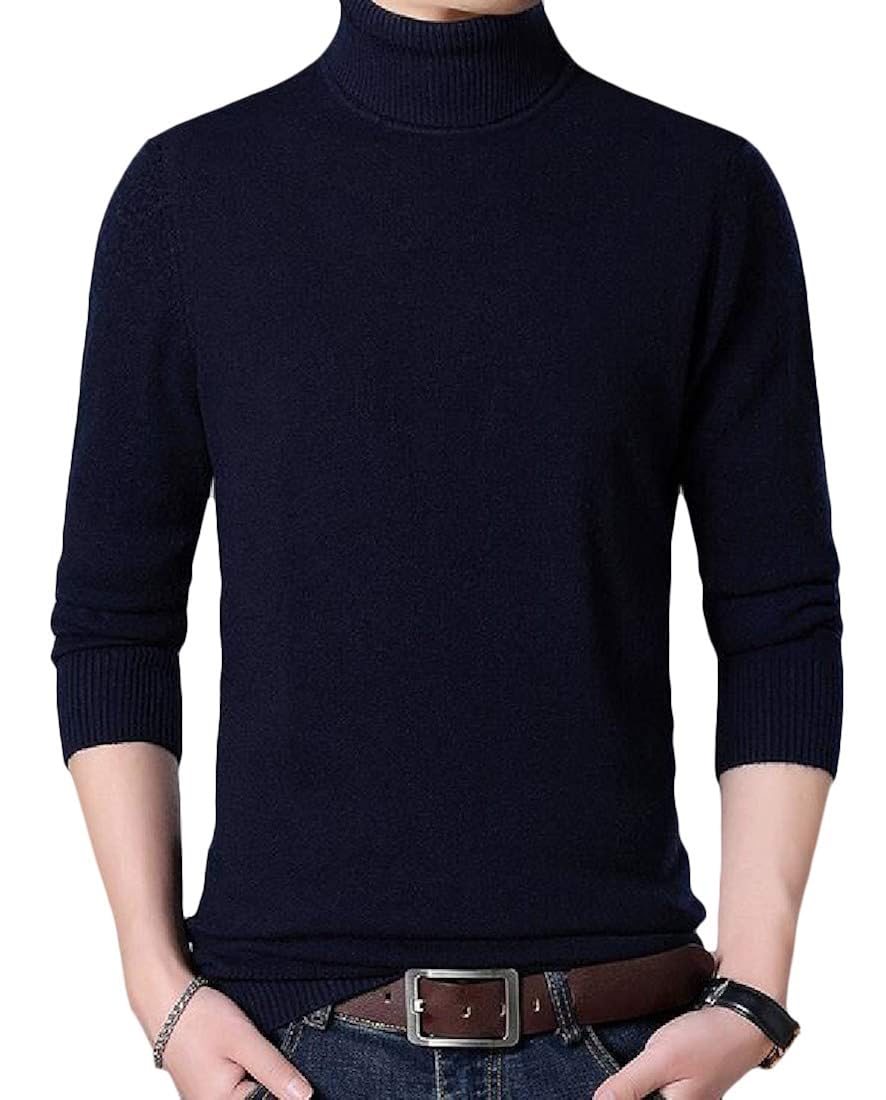 Lutratocro Men Knit Turtle Neck Jumper 