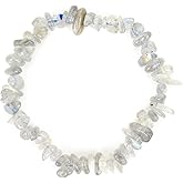 Herxion Bracelet for Women & Men- Natural Gemstone Raw Beads Stretch Bracelet, Irregular Chips Healing Crystal Jewelry. Anxiety Relief for Stress & Negative Energy Protection. Labradorite.
