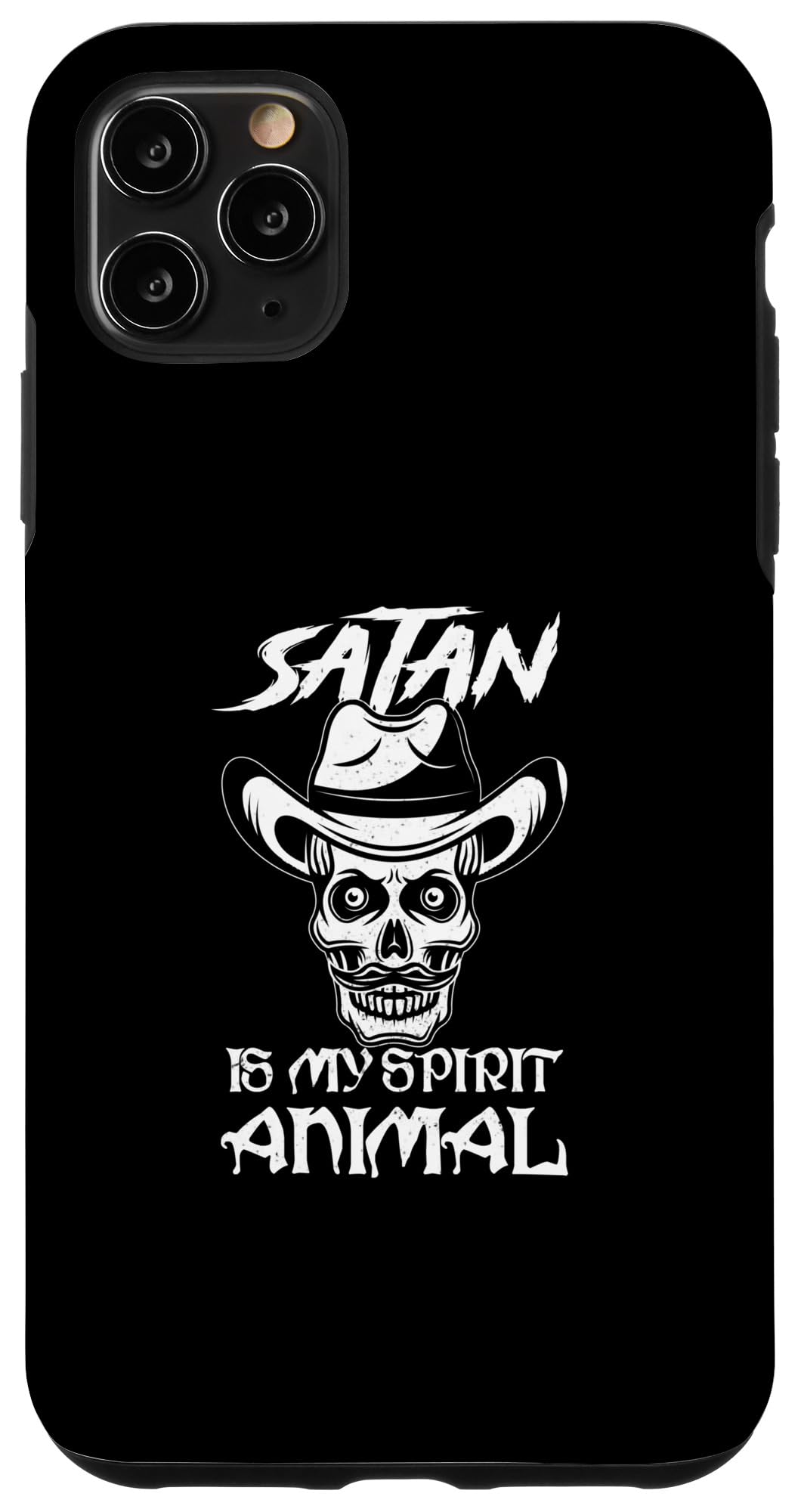 iPhone 11 Pro Max creepy horror satan skull wear cowboy hat Halloween party Case