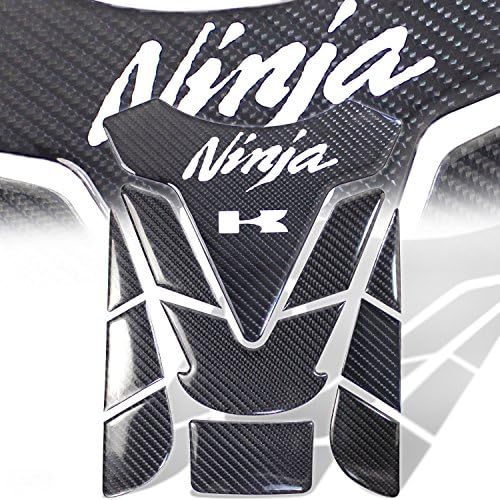11pcs Real Carbon Fiber 3D Gel Customize Kawasaki Ninja Logo Sticker Fuel/Gas Tank Pad