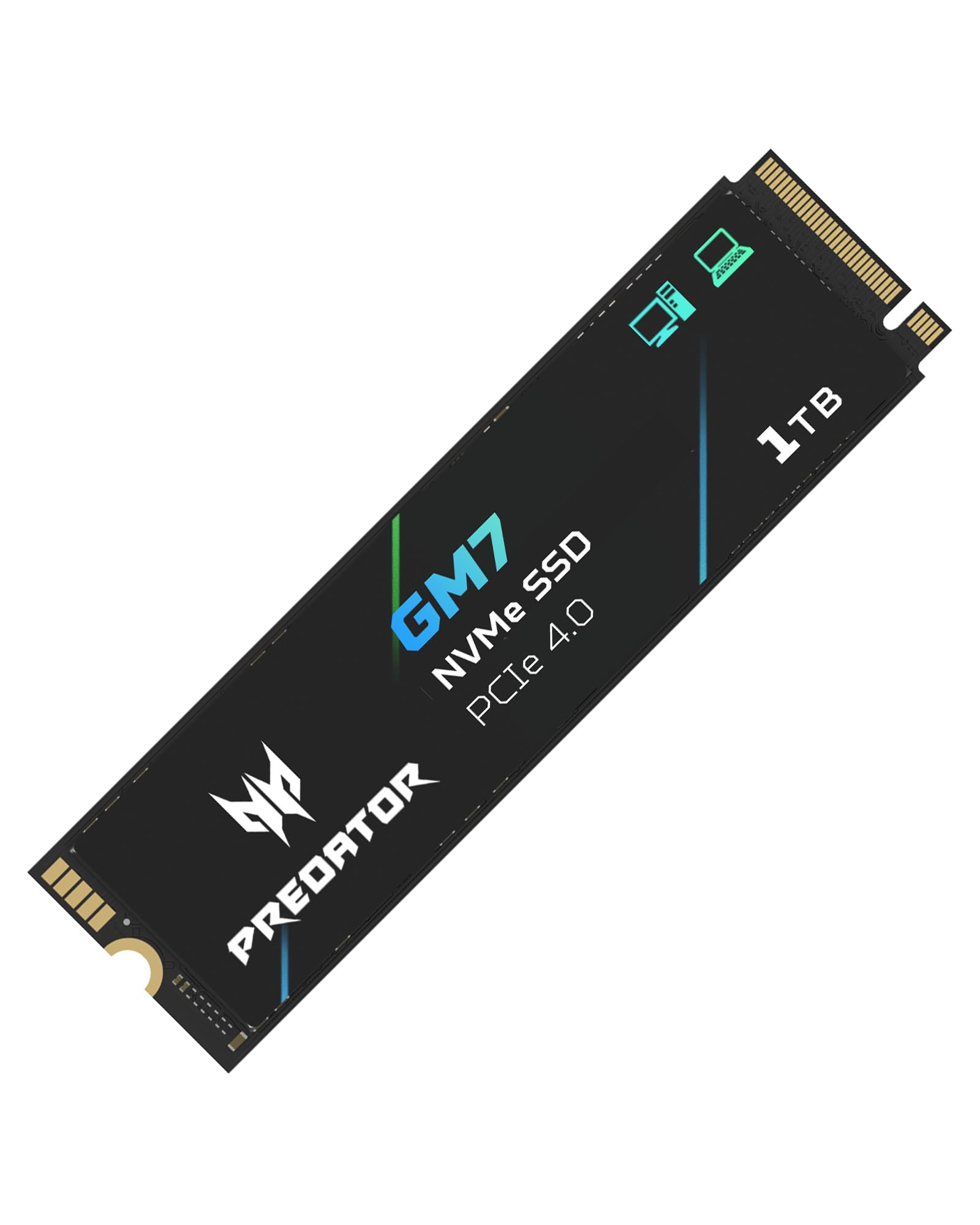 Acer Predator GM7 1TB SSD: M.2 2280 PCIe Gen 4 x4 NVMe 2.0, Read Speed Up to 7400 MB/s, Internal PC Solid State Drive for Laptop, Desktop and PS5
