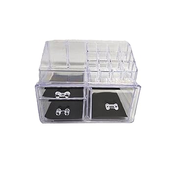 Connectwide Acrylic Jewelry And Cosmetic Organizer 3 Drawer Set