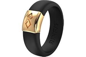 Rinfit Silicone Rings for Women 6mm Wide & Men 7mm Wide, 2mm Thick - Silicone Wedding Bands- Infinity Ring with Metal Plate - Patented Design