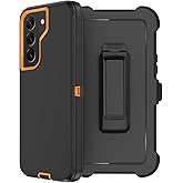 for Samsung Galaxy S22 Plus Case with Belt Clip Holster, 2X Screen Protector, [Military Grade Protection] Heavy Duty Full Body Shockproof Rugged Protective Cover for Samsung S22 Plus 5G Orange