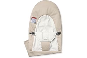 BabyBjörn Fabric Seat for Bouncer, Cotton/Jersey, Beige/Gray