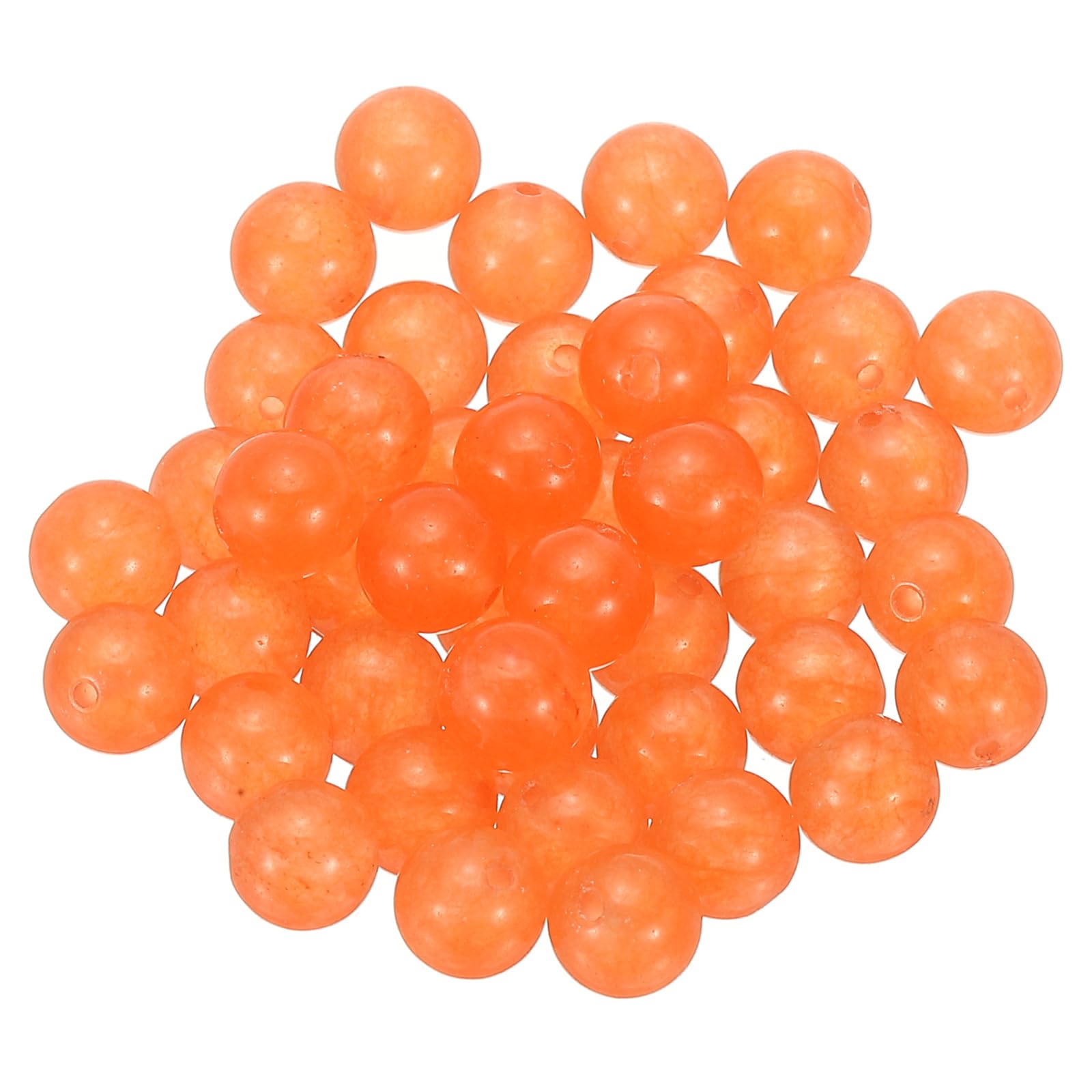PATIKIL 45 Pcs 8mm Orange Red Aventurine Beads, Round Natural Crystal Gemstone Beads Smooth Stone Beads Jade Loose Beads for Bracelet Necklace Jewelry Making DIY