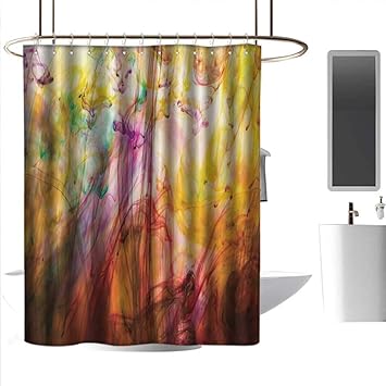 Amazon Com Coolteey Shower Curtains Green And Brown Modern