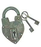 Antique Reproduction Heart Padlock with 2 Skeleton