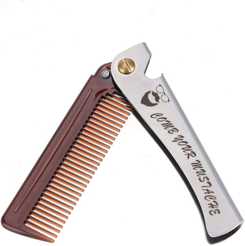 Congguan Stainless Steel Hair & Beard Comb Moustache Shaping Pocket Folding