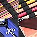 YOUSHARES Colored Pencil & Gel Pen Case in Large Flexible Slot - PU Leather Colored Pencil Case with Zipper Holds 180 Colored Pencils or 140 Gel Pens - for Watercolor Pencils, Gel Pens（Blue）