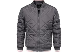 JMSUN Men's Jacket Winter Padded Athletic Outwear Casual Windproof Bomber Varsity Coat Outerwear