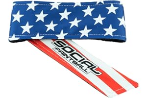 Social Paintball Long Tie Headband, USA Flag, American Stars and Stripes