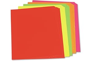 UCreate Neon Coated Poster Board, 5 Assorted Colors, 22" x 28", 25 Sheets