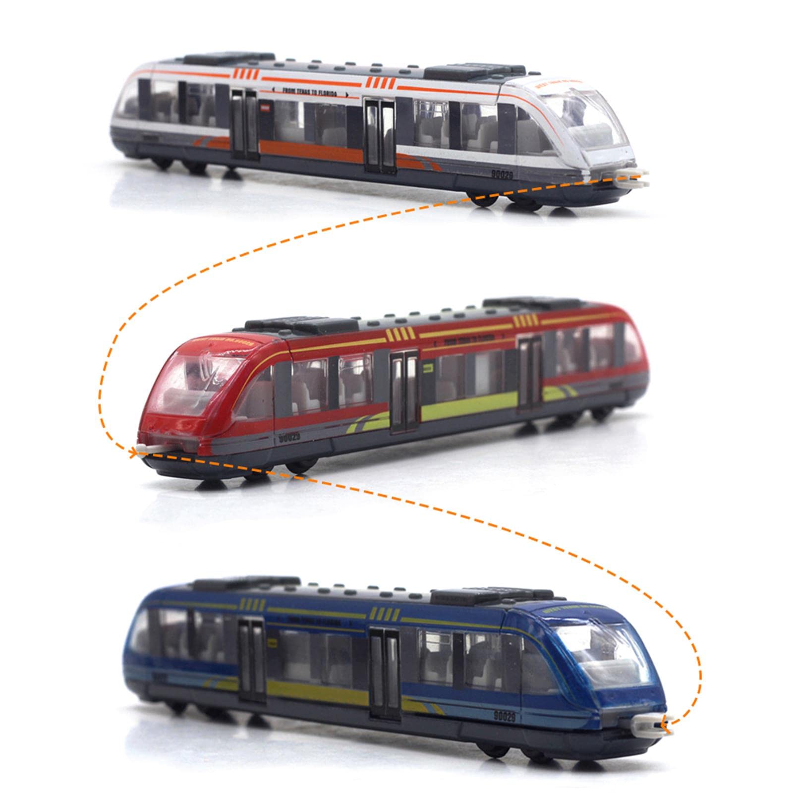 Photo 1 of Crelloci 3 Pack Bullet Train Set, Linked High Speed Lotomotive Toy Train, Die Cast Alloy Model Car, Connectable Sliding Subway, Gift for Kids Boys Toddlers Ages 3+
