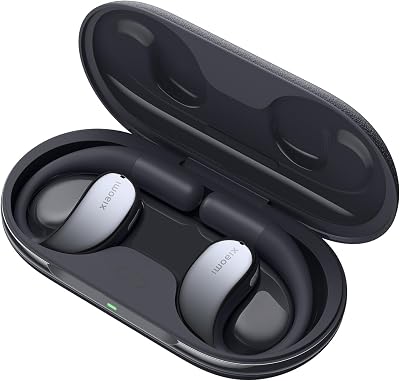 OpenWear Stereo, Cuffie Bluetooth, custodia di ricarica, Hi-Res Audio con driver dinamico, Fino a 38,5 ore di ascolto, Doppio microfono con riduzione del rumore, Design Ergonomico, Grigio
