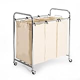 Seville Classics Mobile 3-Bag Heavy-Duty Laundry
