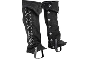 SM SunniMix Mens Halloween Pirate Boots Frosted Leather Pirate Boot Tops Shoes Cover Deluxe Retro Medieval Costume