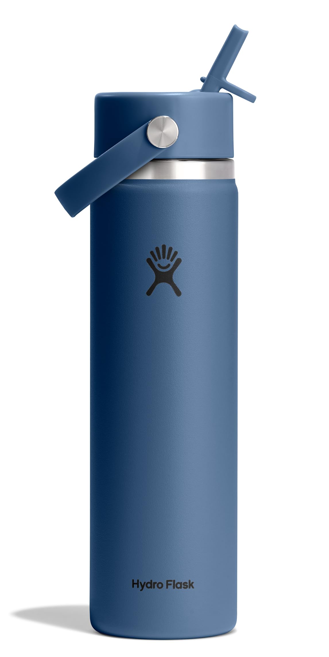 Hydro Flask Water Bottle – Insulated Stainless Steel – Wide Straw Lid, Non Spill, Leakproof in 24 Oz Harbor Blue