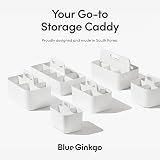 BLUE GINKGO Stackable Organizer Caddy Grey – Korean Made Portable Tote view 6