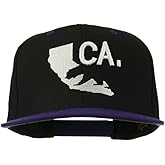e4Hats.com 3D California Map Bear Embroidered Two Tone Snapback Cap