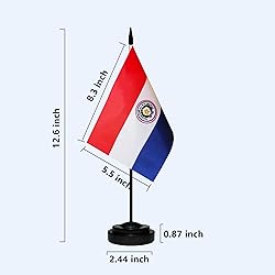 Paraguay Paraguayan Small Mini Desk Flag Set