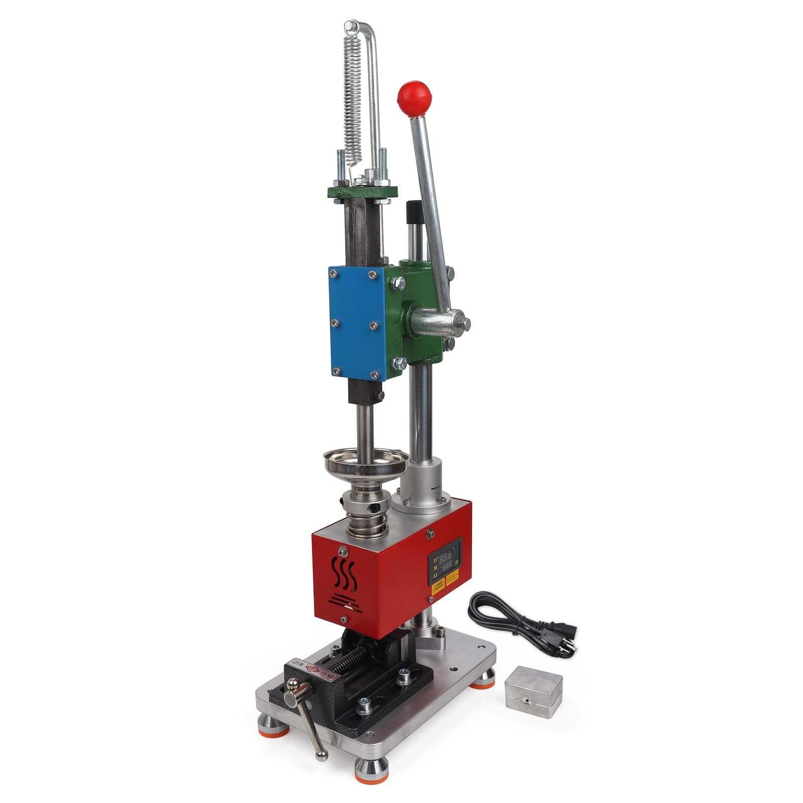 Photo 1 of ICZW Vertical Injection Molding Machine Manual Plastic Extruder with Bench Vise and Test Mold 110V