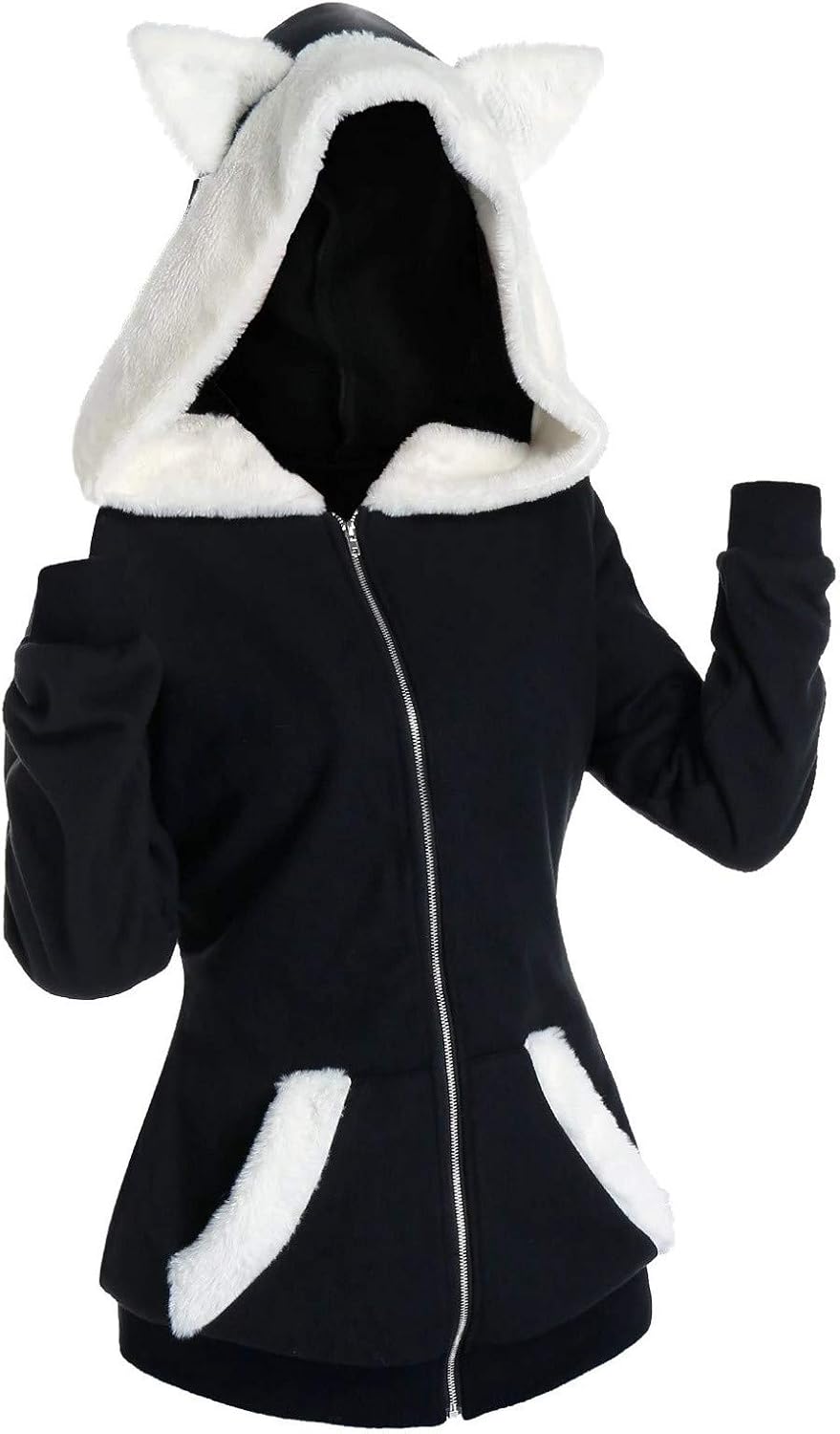 cat ear zip up hoodie