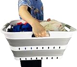 SAMMART 42L Collapsible Laundry Basket Foldable Pop Up Storage Grey/White view 6