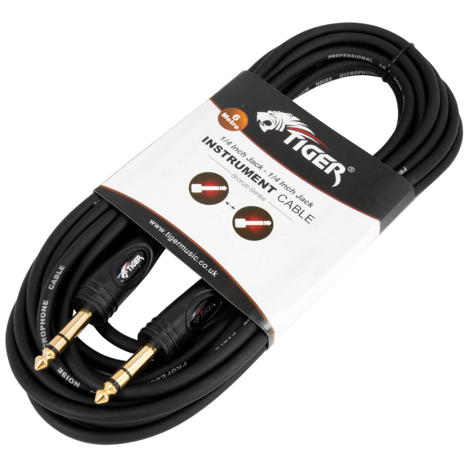 TIGER 6 Metre Stereo Jack-Jack Instrument Cable
