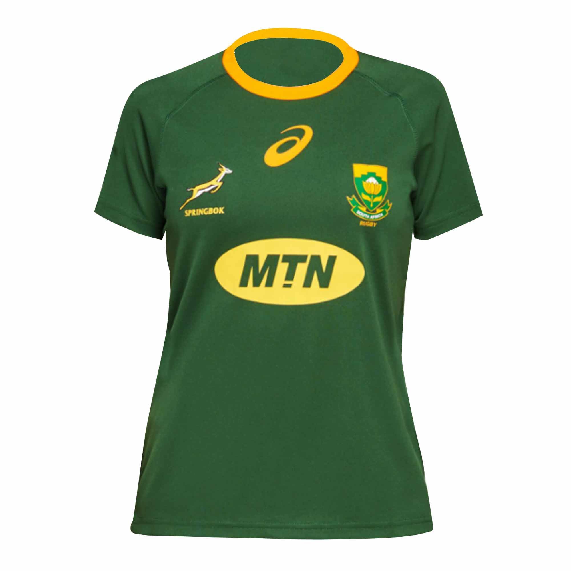 GIFTS 4 ALL Official Ladies Springboks Shirt, Ladies South Africa Rugby Fans Replica Top, Womens South Africa Rugby Shirts, Girls Springboks Replica Shirt (UK, Alpha, L, Regular, Regular, Green)