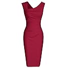 MUXXN Women's Retro 1950s Style Sleeveless Slim Business Pencil Dress